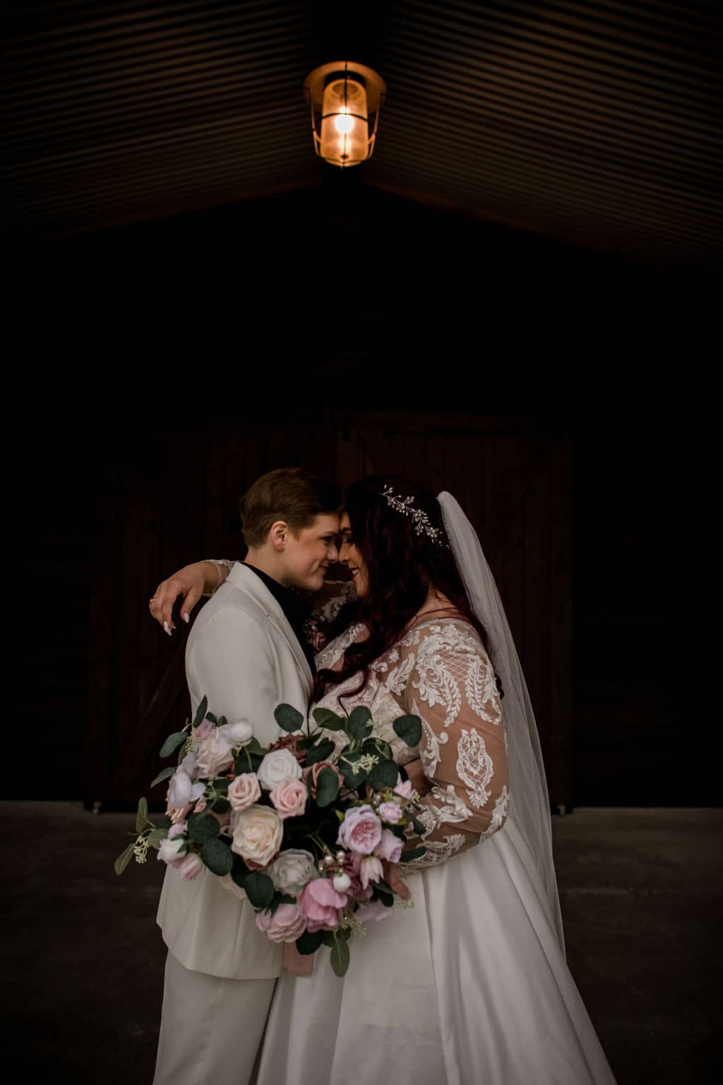 the texas brides stare deeply into each other's eyes